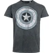 Captain America - Marvel T-shirt - Blue Shield - S 4XL - för Herr - grå