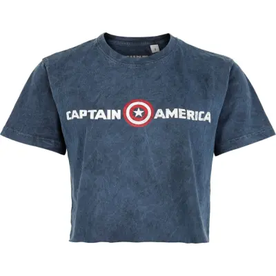 Captain America - Marvel T-shirt - Captain Logo - S XXL - för Dam - blå