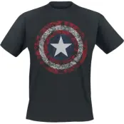 Captain America - Marvel T-shirt - Comic Shield - S XXL - för Herr - svart