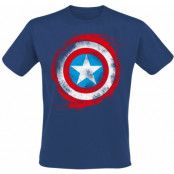 Captain America - Marvel T-shirt - Shield Logo - S M - för Herr - marinblå