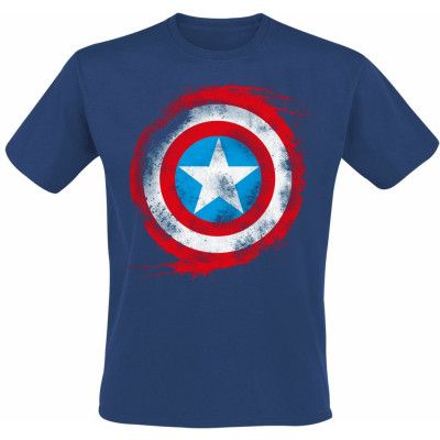 Captain America - Marvel T-shirt - Shield Logo - S M - för Herr - marinblå