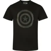 Captain America - Marvel T-shirt - Shield Logo - S XXL - för Herr - svart