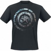 Captain America - Marvel T-shirt - Stone Shield - S 5XL - för Herr - svart