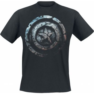 Captain America - Marvel T-shirt - Stone Shield - S 5XL - för Herr - svart