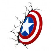 Captain America Sköld 3D Vägglampa