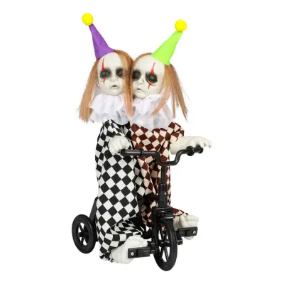 Animerad Siamesisk Clown på Cykel Prop