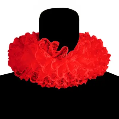 Krage i Spets Röd Deluxe - One size