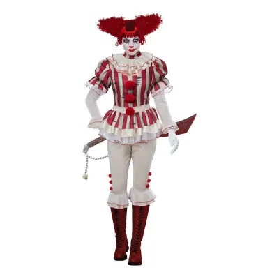 Kvinnlig Skräckclown Maskeraddräkt - X-Large