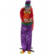 Läskig Clown Dekoration med Ljud, Ljus och Rörelse 160 cm