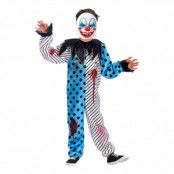 Läskig Clown med Blod Barn Maskeraddräkt - X-Large