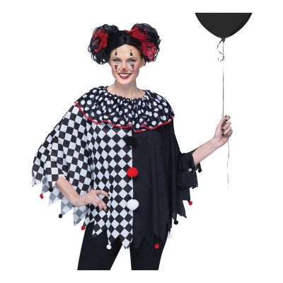 Läskig Clown Poncho - One size