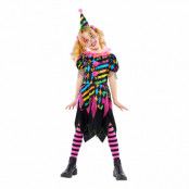 Neon Clown Klänning Barn Maskeraddräkt - X-Large