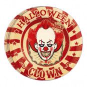 Papperstallrikar Halloween Clown - 8-pack