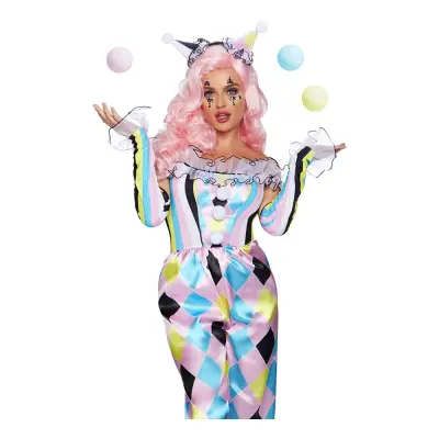 Parisisk Clown Dam Deluxe Maskeraddräkt - Small