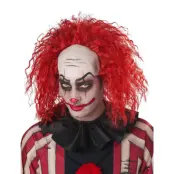 Röd Clownperuk med Flint - One size