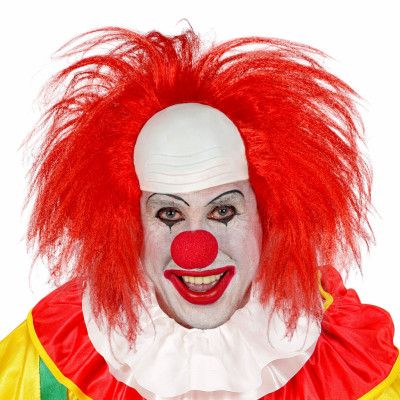 Röd Clownperuk med Flint - One size
