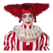 Röd Lockig Clownperuk - One size
