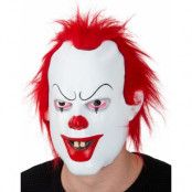 Rödhårig clown latexmask med hår