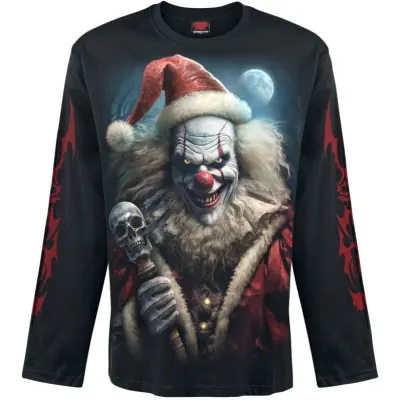 Spiral Långärmad tröja - Santa Clown - Longsleeve - M XXL - för Herr - svart