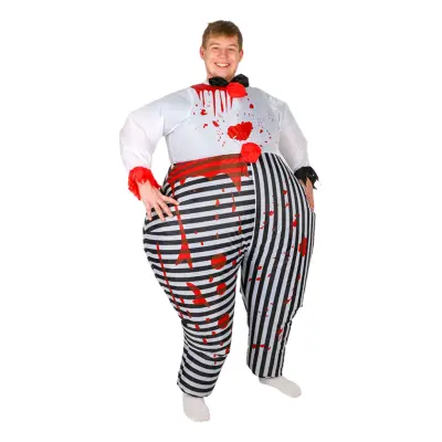 Uppblåsbar Blodig Clown Maskeraddräkt - One size