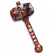 Uppblåsbar Bloody Hammer med clownmotiv 90 cm