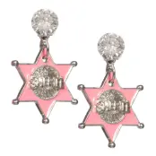 Örhängen Sheriffstjärnor Rosa