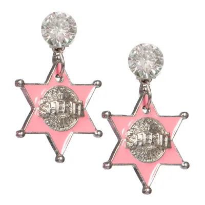 Örhängen Sheriffstjärnor Rosa