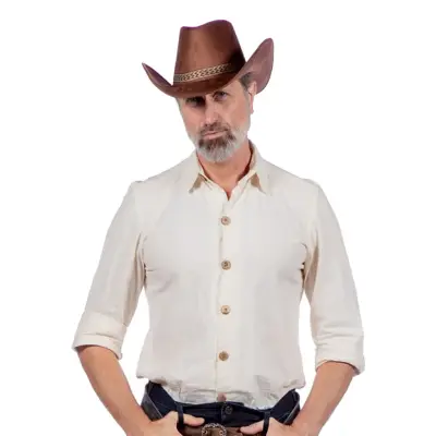 Autentisk Western Skjorta Herr Naturvit - 60