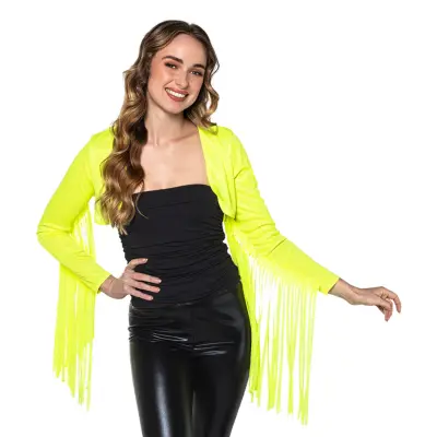 Bolero med Fransar Neongul UV - Medium/Large