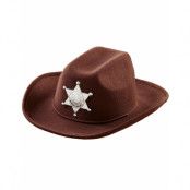 Brun Cowboyhatt till Barn med Sheriffstjärna