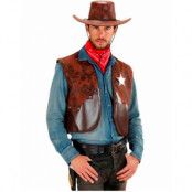 Brun Cowboyväst med Sheriffstjärna