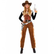 Brun Cowgirl Cowboy Dam - Maskeraddräkt