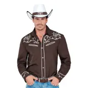 Brun Western Skjorta Herr - Small/Medium