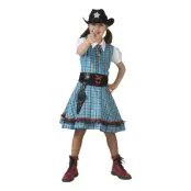 Cowboy Klänning Blå Barn Maskeraddräkt - Medium