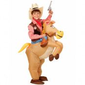 Cowboy På Häst - Uppblåsbar Barnkostym