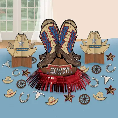 Cowboy Vilda Västern Dekorationskit - 9-pack