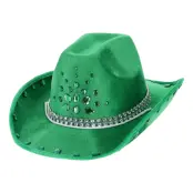Cowboyhatt Grön med Stenar - One size