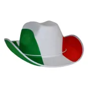 Cowboyhatt Grön/Vit/Röd - One size