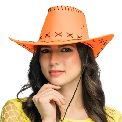 Cowboyhatt med Sömmar Neonorange - One size