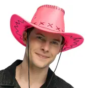 Cowboyhatt med Sömmar Neonrosa - One size