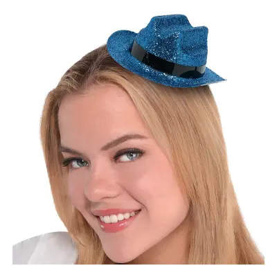 Cowboyhatt Mini Blå Glitter - One size