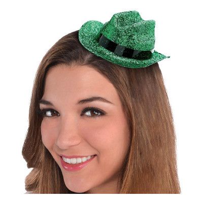 Cowboyhatt Mini Grön Glitter - One size