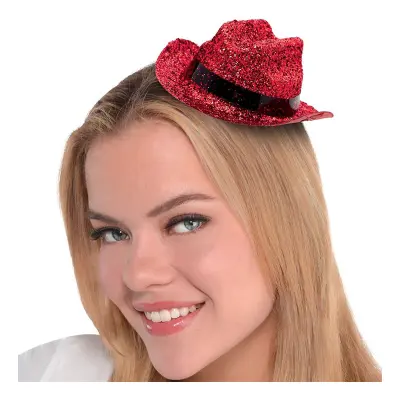 Cowboyhatt Mini Röd Glitter - One size