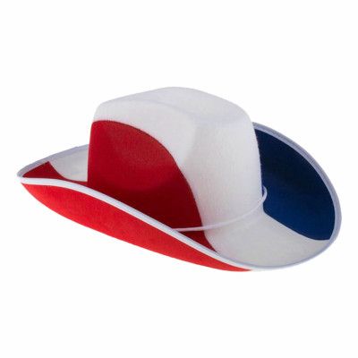 Cowboyhatt Röd/Vit/Blå - One size