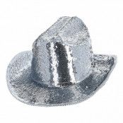 Cowboyhatt Silver med Paljetter