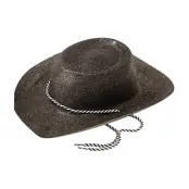 Cowboyhatt Svart med Glitter - One size