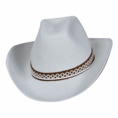 Cowboyhatt Vit med Band