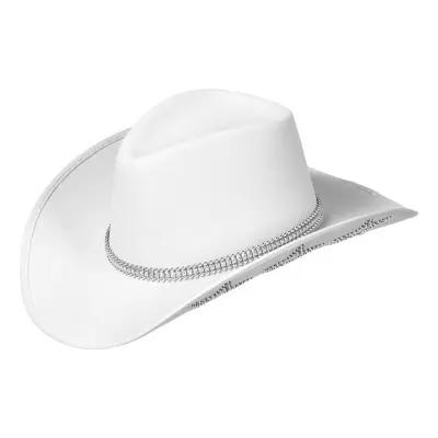 Cowboyhatt Vit med Giltterstjärnor - One size