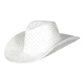 Cowboyhatt Vit med Stenar - One size