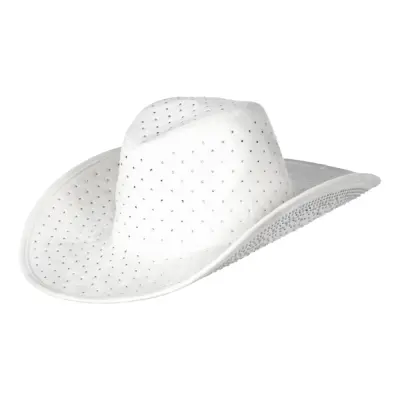 Cowboyhatt Vit med Stenar - One size